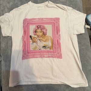 Nicki Minaj Pink Friday Graphic T Shirt Medium White Portrait Rap Tee